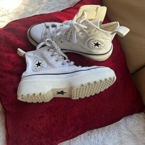 Converse White Platform High-Tops